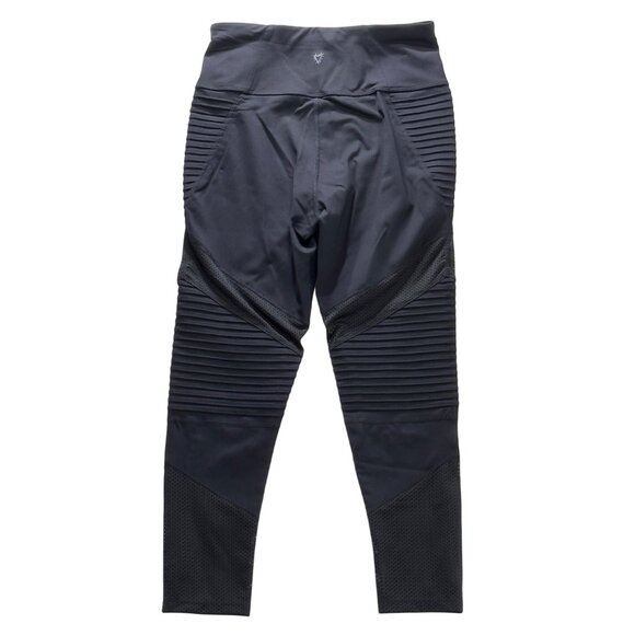 BETSEY JOHNSON Women's Black Activewear Leggings Tufted w/ Mesh Inserts Size S - Picture 3 of 7